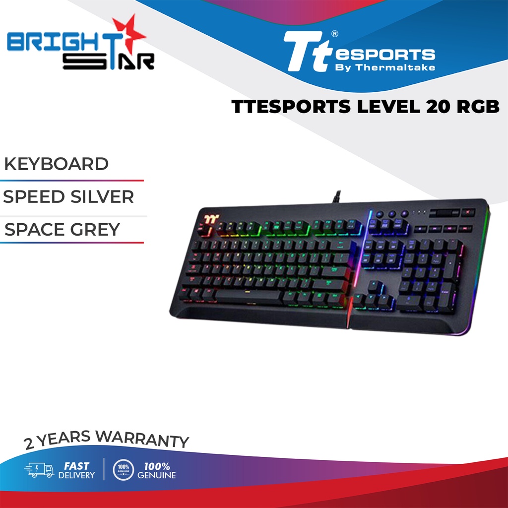 TTESPORTS LEVEL 20 RGB KEYBOARD / SPEED SILVER / SPACE GREY | Shopee ...