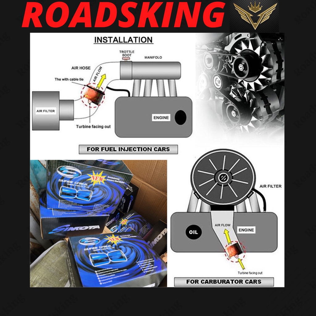 CAR AIR INTAKE SIMOTA DUAL DOUBLE FAN SUPER CHARGER FUEL TURBO WIRA ...