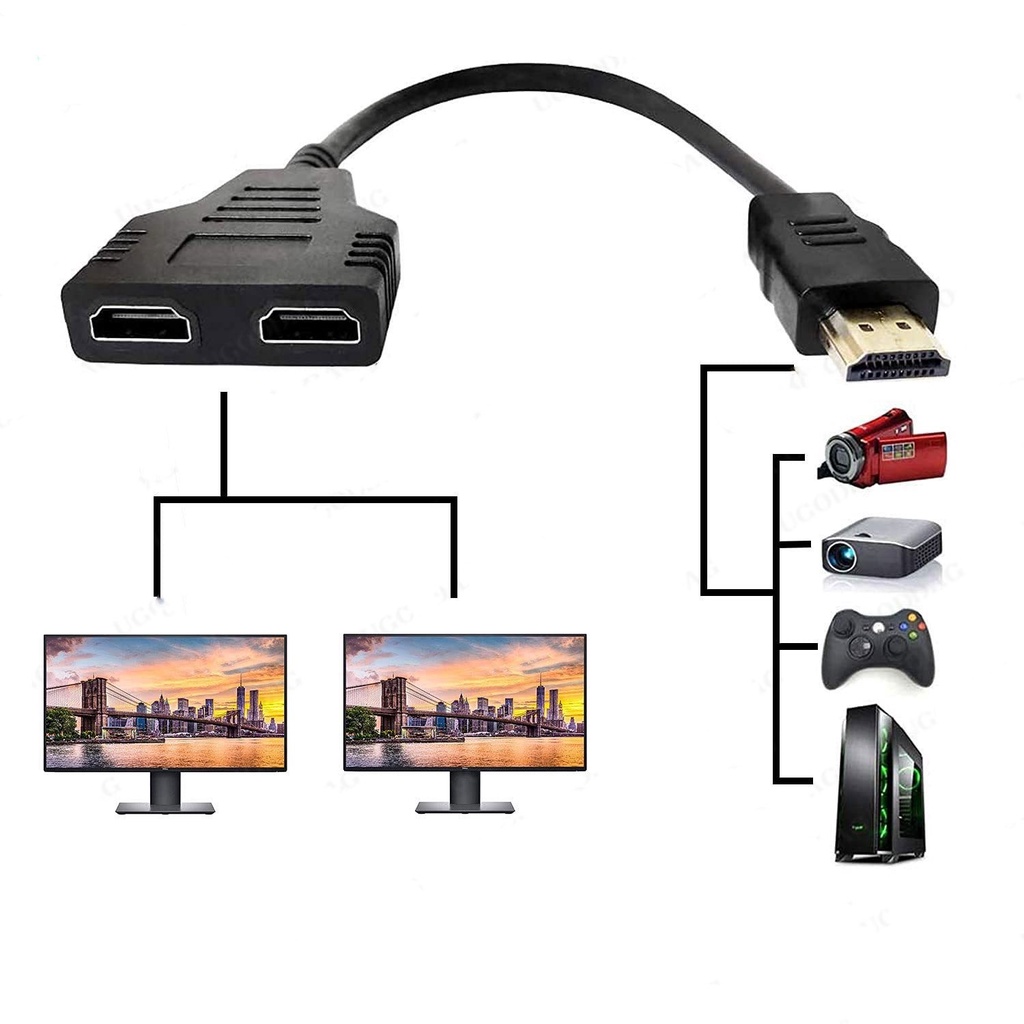 4K HDMI Y Splitter Cable - Male To Dual Female 2.0 Adapter, 1 Input 2 Output