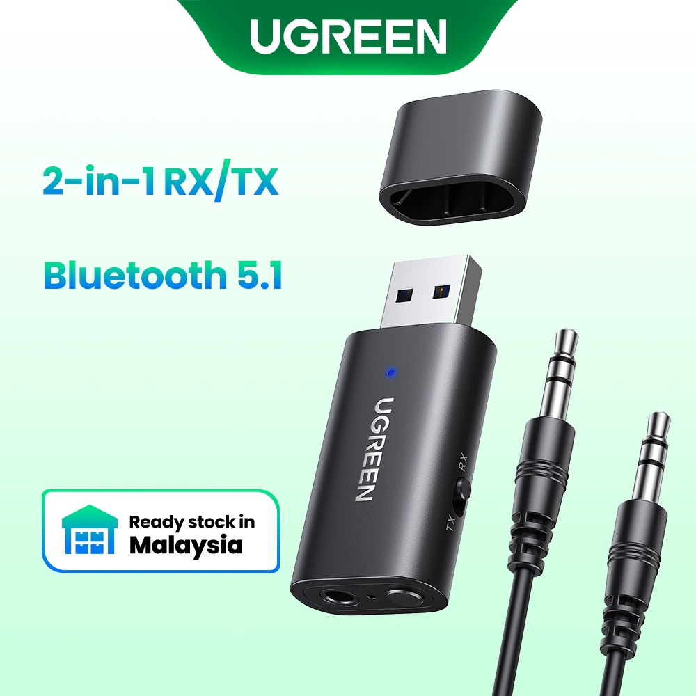 Ugreen Bluetooth 5.0 Transmitter 2 in 1 Car Bluetooth Aux Receiver