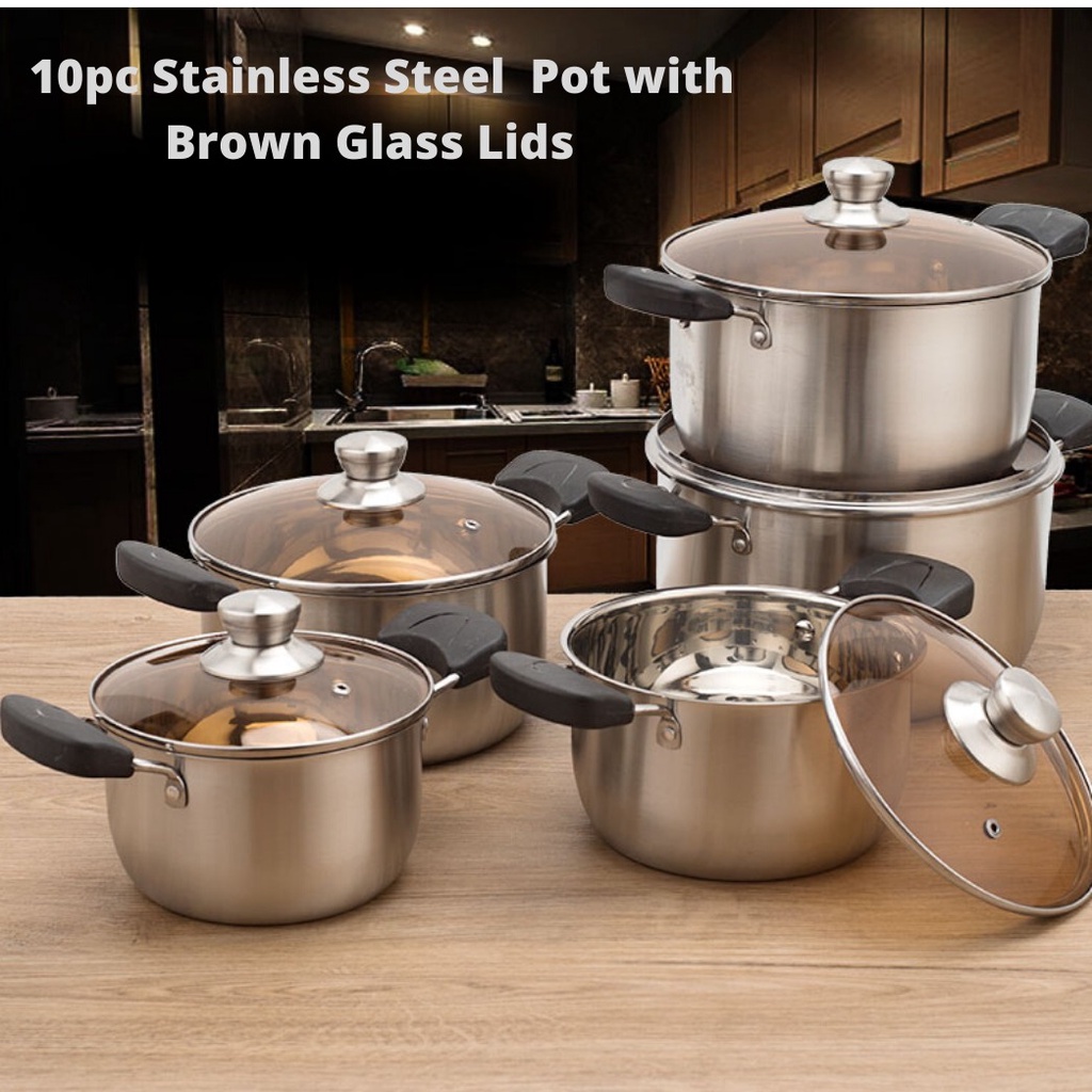 Periuk Set 10pc/Pengukus/Stainless Steel Pot/Steamer Pot/Periuk kukus ...