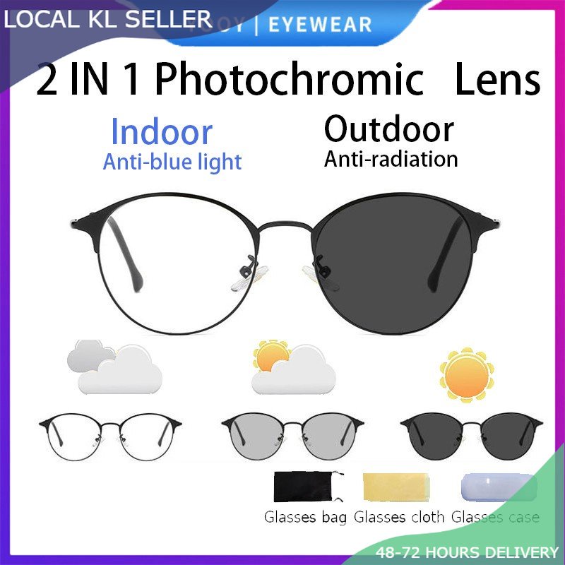 Photochromic Japanese UV Light Glasses Sunglasses Eyeglasses Cermin ...