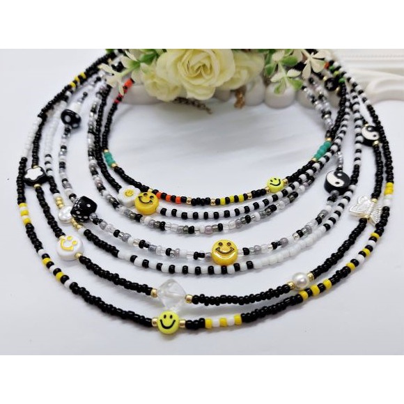 Handmade Beaded Choker beaded necklace Smiley face choker trendy necklace Shopee Malaysia