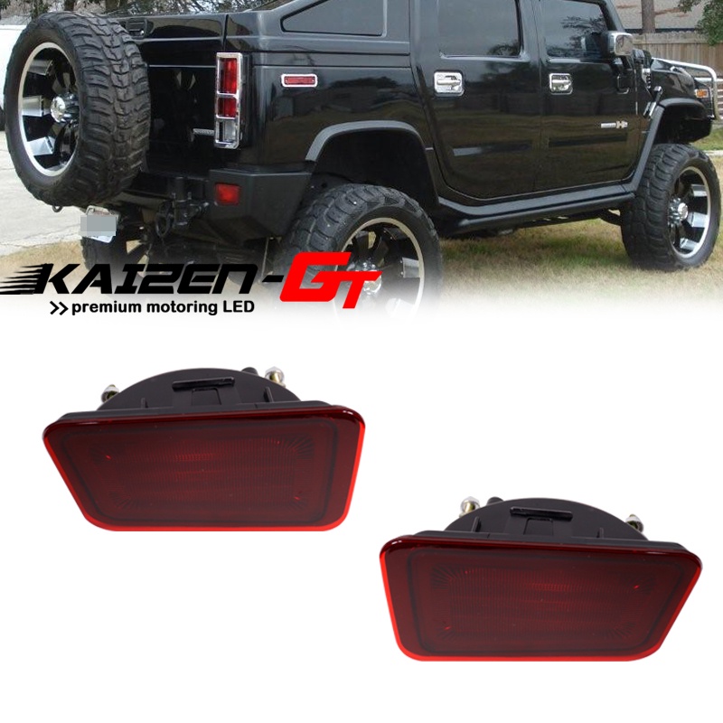 Red/Smoked Lens Car Rear Bumper Reflector Tail Light Cover Housings Kit