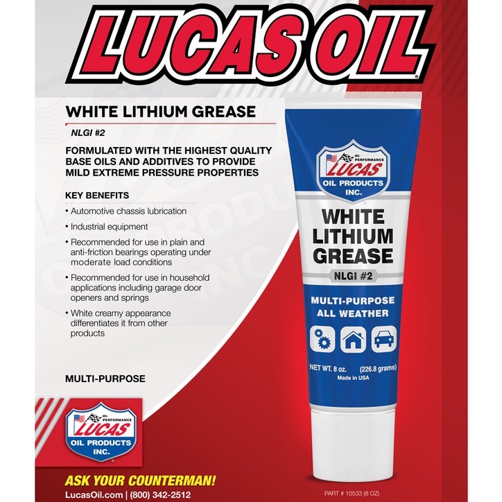 Lucas White Lithium Grease Bushings Grease (226.8G) Shopee Malaysia