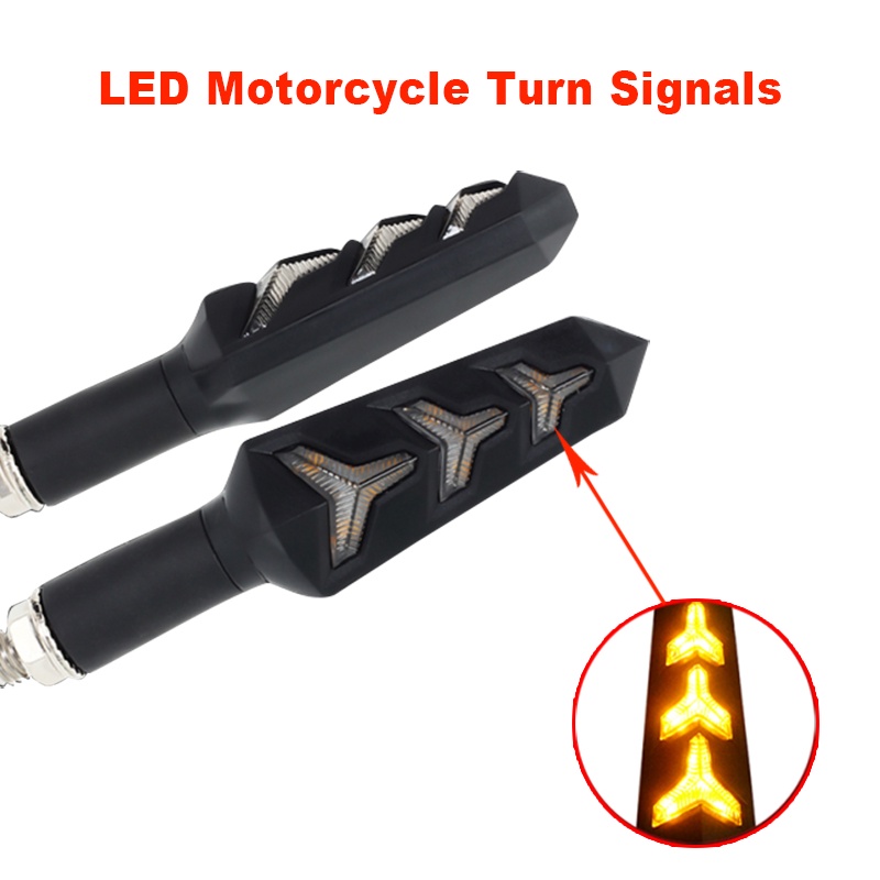 4PCS Motorcycle LED Turn Signals Flowing Blinker Flashing Lights