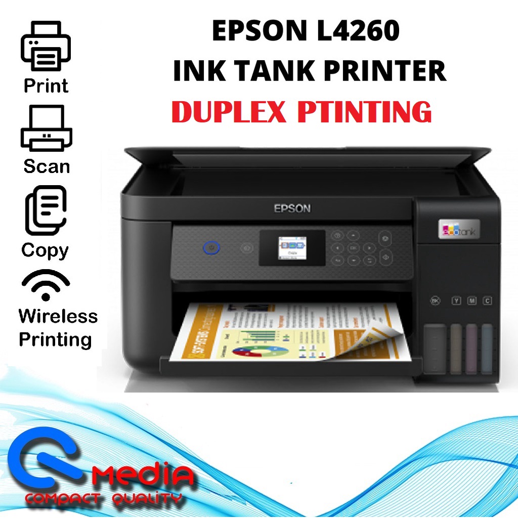 Epson L4260 Wi Fi All In One Ink Tank Printer Print Scan Copy Wifi Auto Duplex L4160 5977