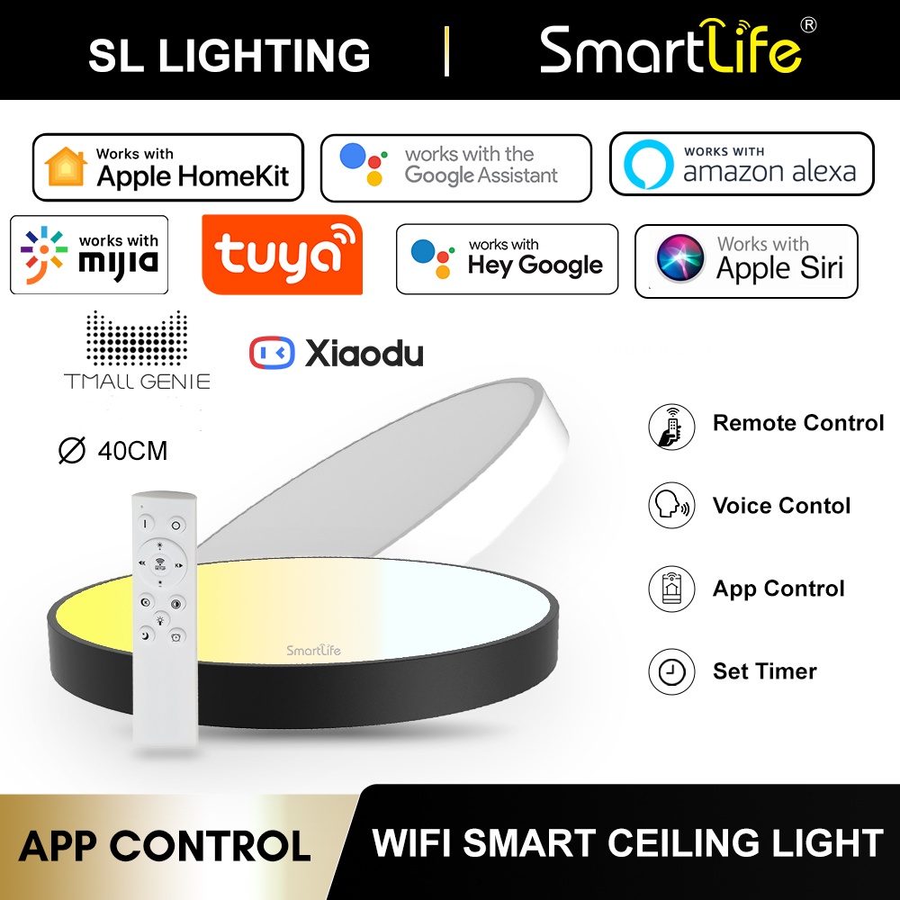 SmartLife Smart LED Ceiling Light PRO WiFi APP Control Remote Dimmable ...