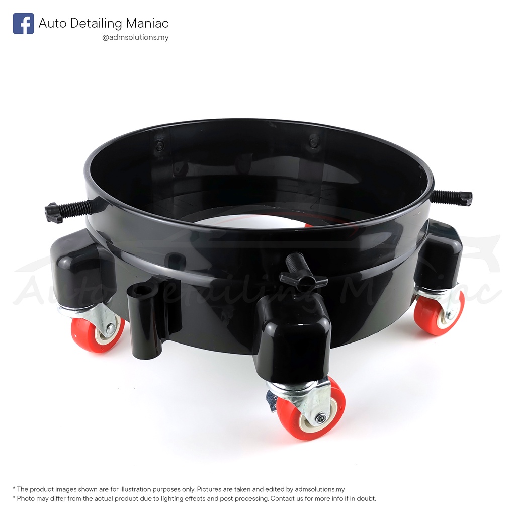 Car Wash Bucket Dolly (Twin) Bucket Mobilizer with Linkages, Rolling Bucket Trolley, Twin