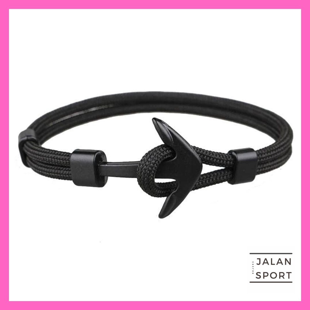 Gelang Tangan Lelaki Perempuan Bangle Sauh Men's Fashion Bracelet  Adjustable Rope Hook Anchor Bracelets For Men Women