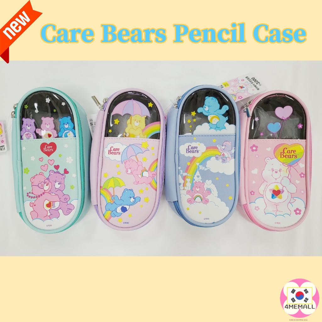 [Daiso Korea] Care Bears Transparent Window Pencil Case 4 Colors, Pouch