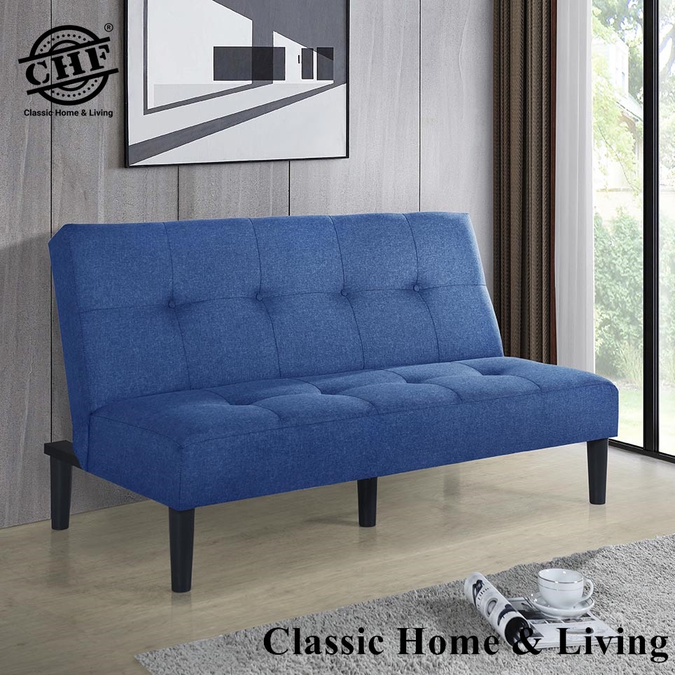 **New Arrival** CHF Manchester Foldable Sofa Bed 2 Seater or 3 Seater Color Grey / Blue