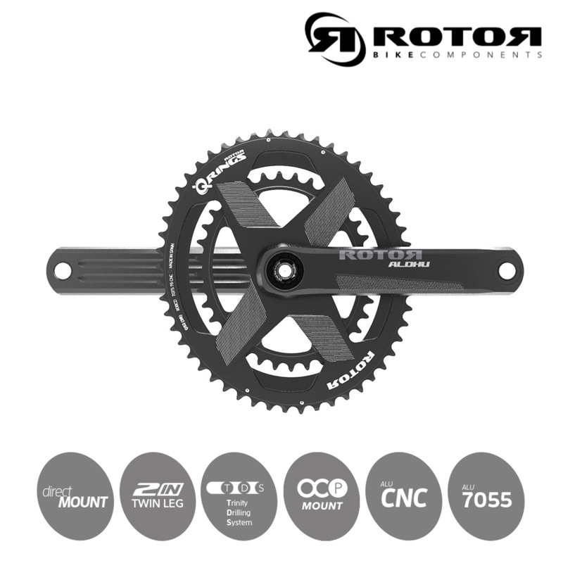 Rotor Aldhu Direct Mount Crank Set Complete Axle 24mm With Q Rings ...