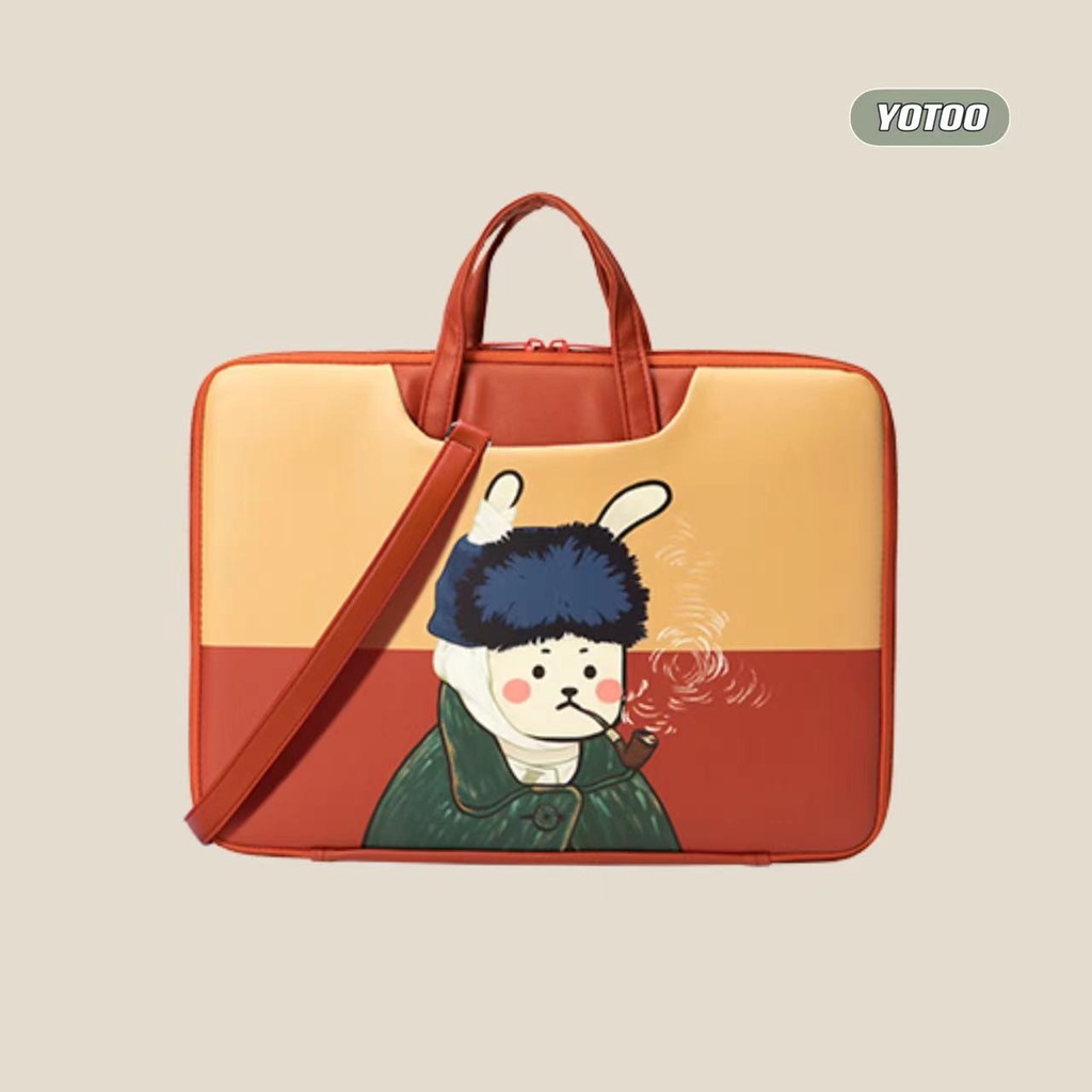 Laptop Bag PU Leather Cartoon Cute Laptop Shockproof Bag 13/13.3/14/15 ...