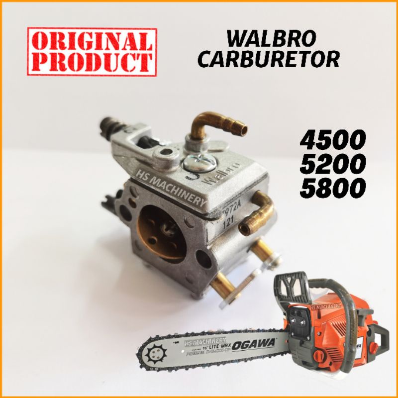 Original 4500 5200 5800 China Chainsaw Carburetor Walbro Shopee Malaysia