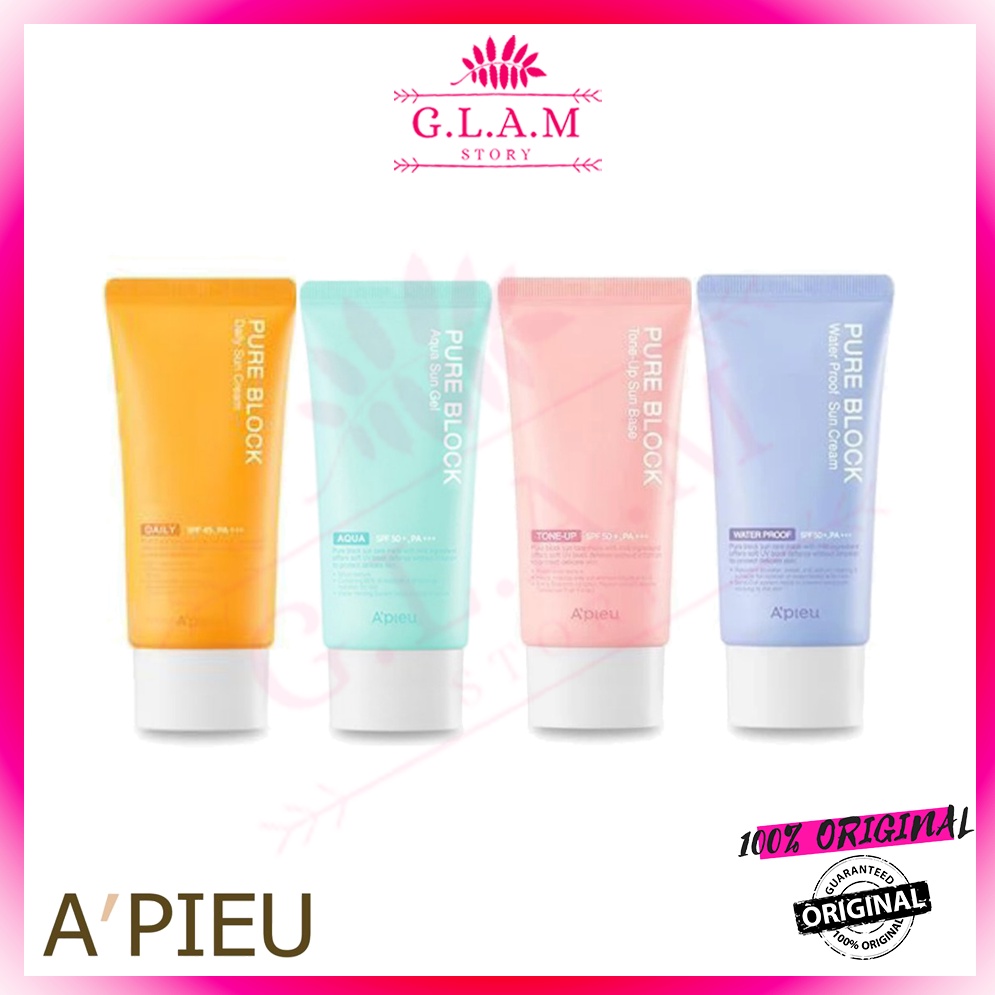 APIEU Pure Block Natural Daily / Water-Proof / Tone Up / Aqua Sun Cream ...