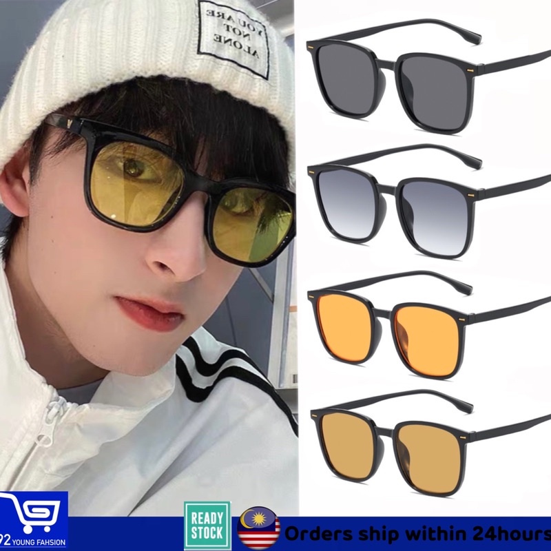 2024 Korea New Fasion UV Protection Sunglasses Men Women Sunglasses Cermin  Mata Hitam Spek Mata
