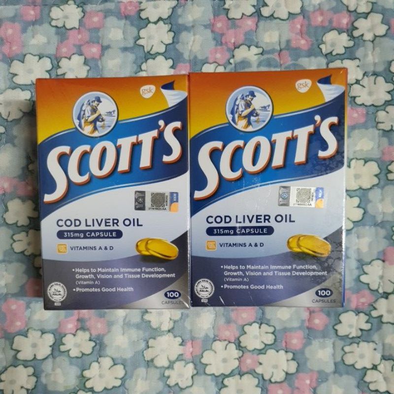 Scott's Cod Liver Oil 315mg Capsules 2x100s (Expiry Date:08/2025 ...
