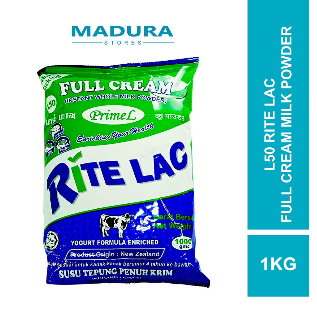 L50 Rite Lac Full Cream Powdered Milk 1kg | Shopee Malaysia