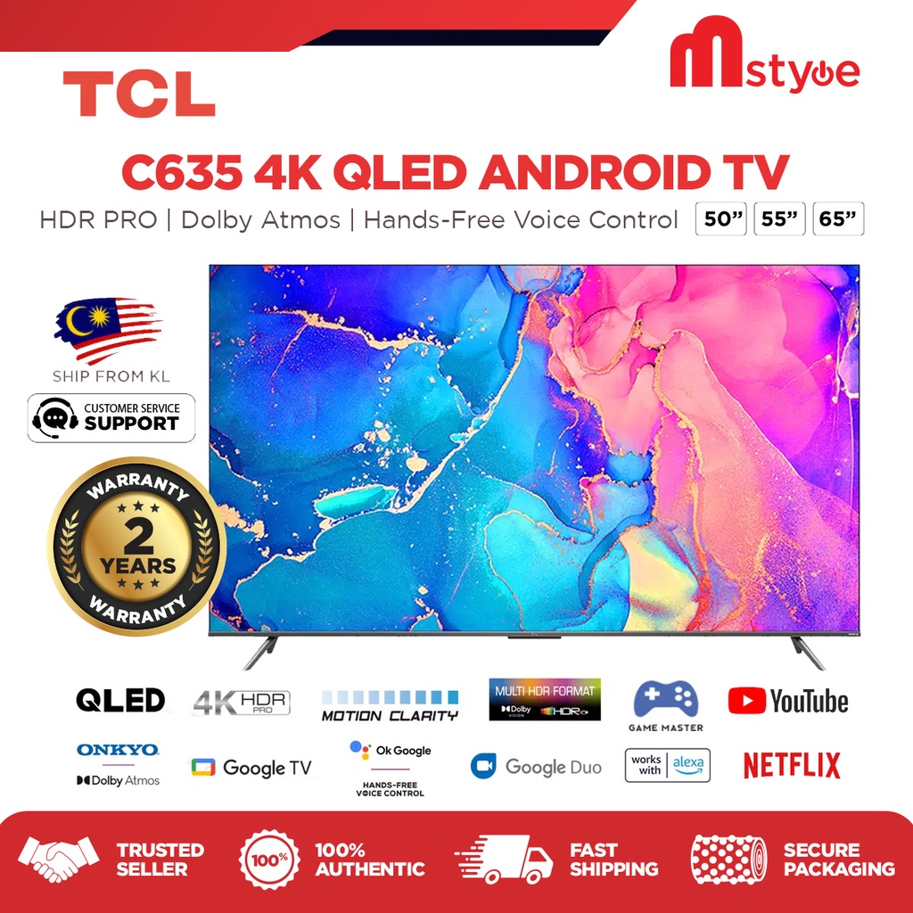 [2022 NEW] TCL C635 Series 4K UHD QLED Google TV HDR Pro | 60Hz 120 Hz ...