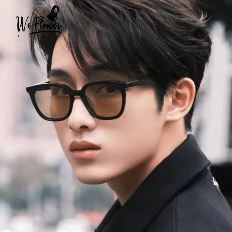 We Flower Popular Tomy Black Square Frame Brown Lens Sunglasses for Men ...