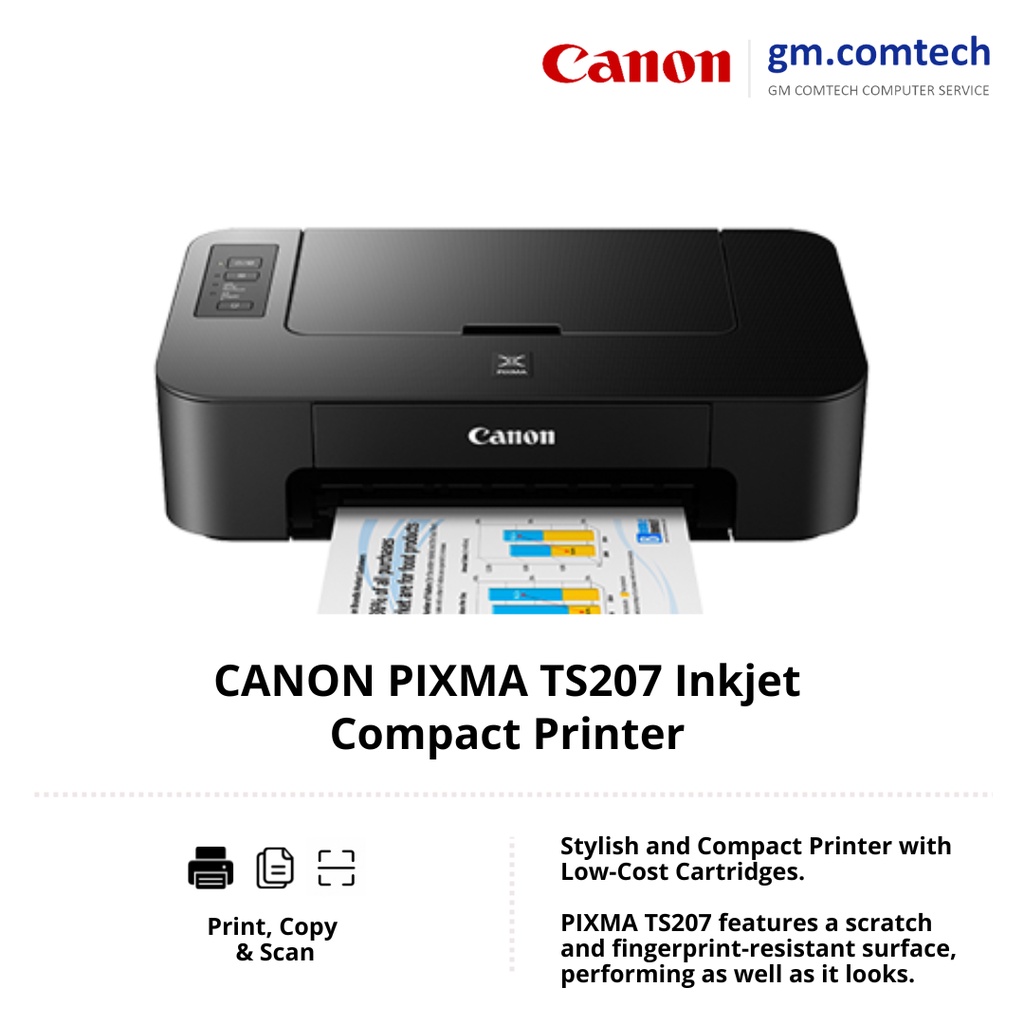 Canon Pixma Ts207 Inkjet Compact Printer Borderless Printing1 Year Warranty Shopee Malaysia 4741