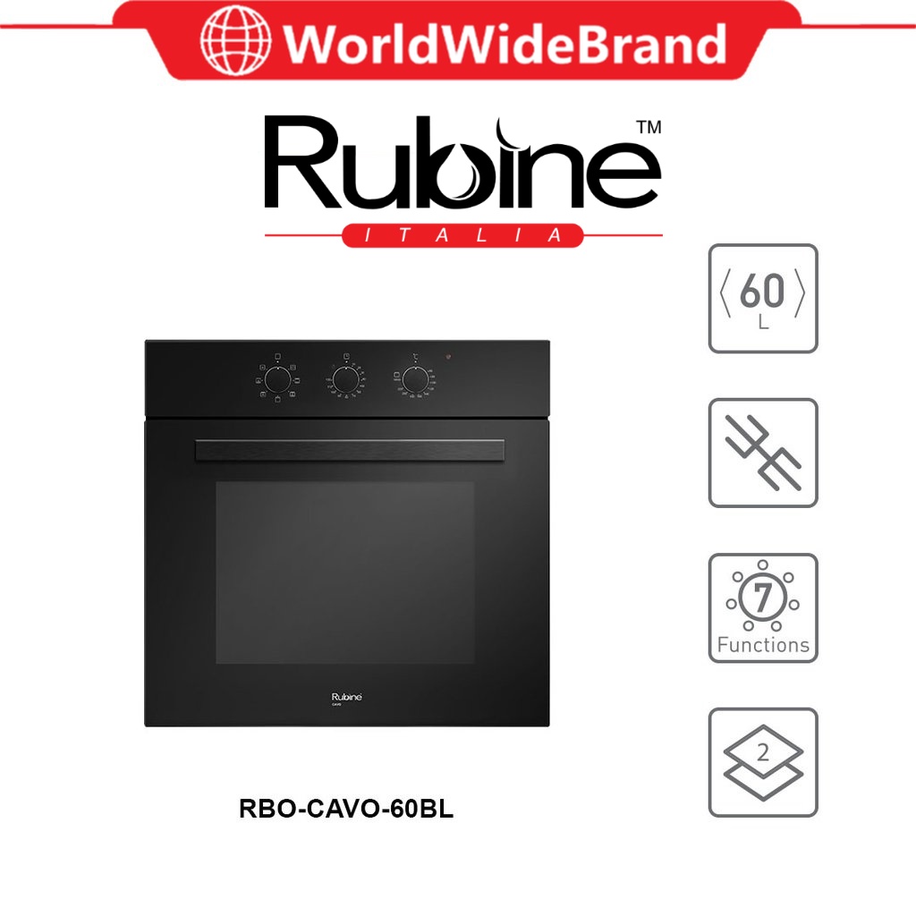 (Latest Model) Rubine 60L RBOCAVO60BL BuiltIn Oven / Rubine Lava