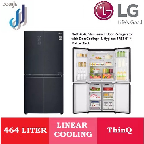 LG 464L Net GCB22FTQVB Slim French Door Refrigerator with Inverter Linear Compressor and