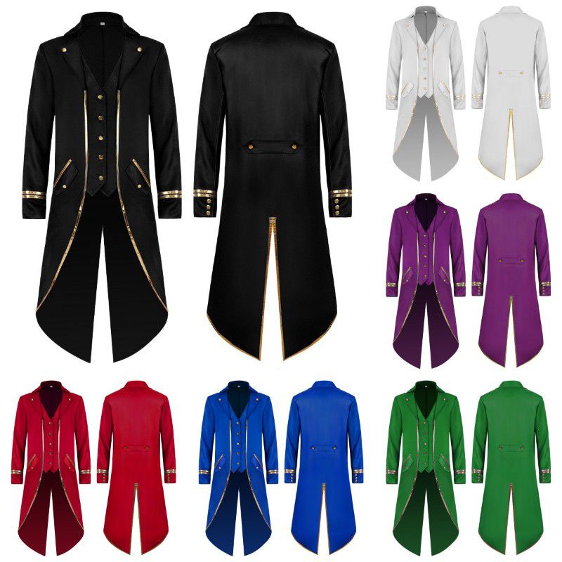 Renaissance Costume Kids Coat Tails Jacket Steampunk Gothic Victorian Jacket Vintage Tailcoat Medieval Frock Coat Boys Coat With Tails Alice In Wonderland Costume Kids - Foto 2