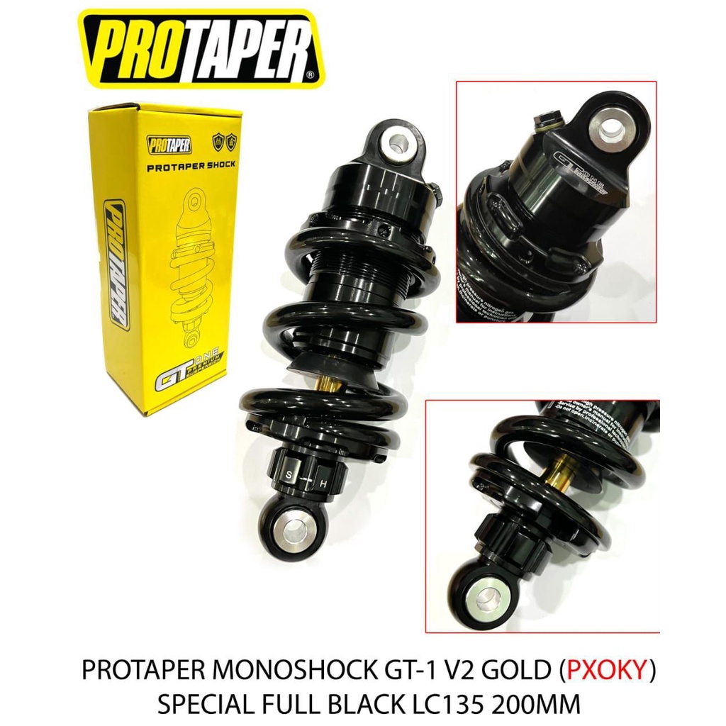 PROTAPER RACING MONOSHOCK ADJUSTABLE ( GT 1 V2 FULL BLACK ) 200MM LC135 ...