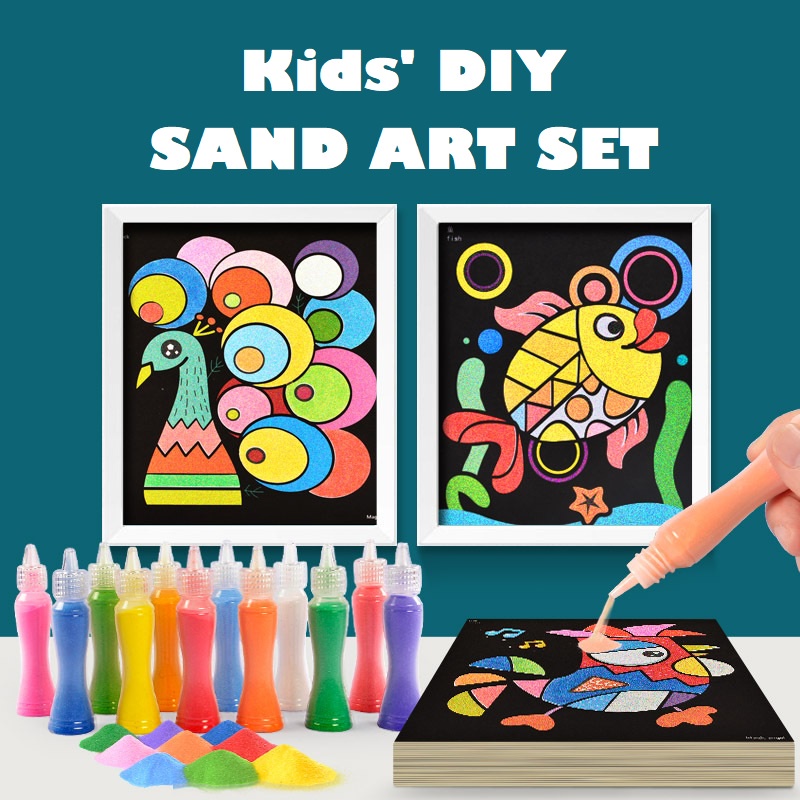 Sand Art Set in Box Kid DIY Art Craft Early Learning Education Lukisan