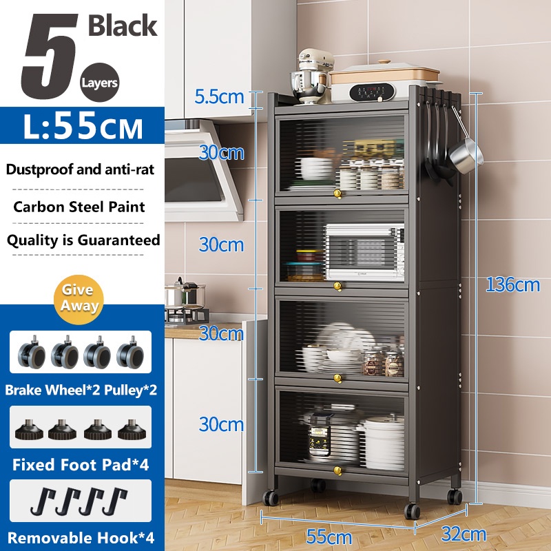 🔥Ready Stock🔥Kitchen rack floormultilayer microwave oven storage