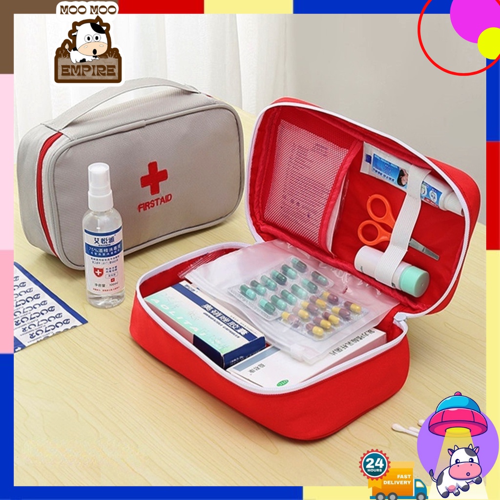 𝗔𝗡𝗧𝗜 𝗦𝗣𝗟𝗔𝗦𝗛 〗Portable Emergency First Aid Kit Storage Bag Medical ...