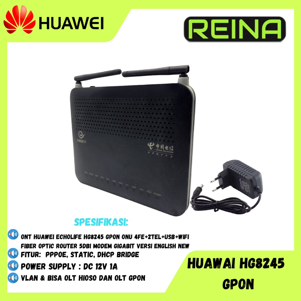 Ont HUAWEI ECHOLIFE HG8245 GPON ONU 4FE+2TEL+USB+WIFI FIBER OPTIC ...