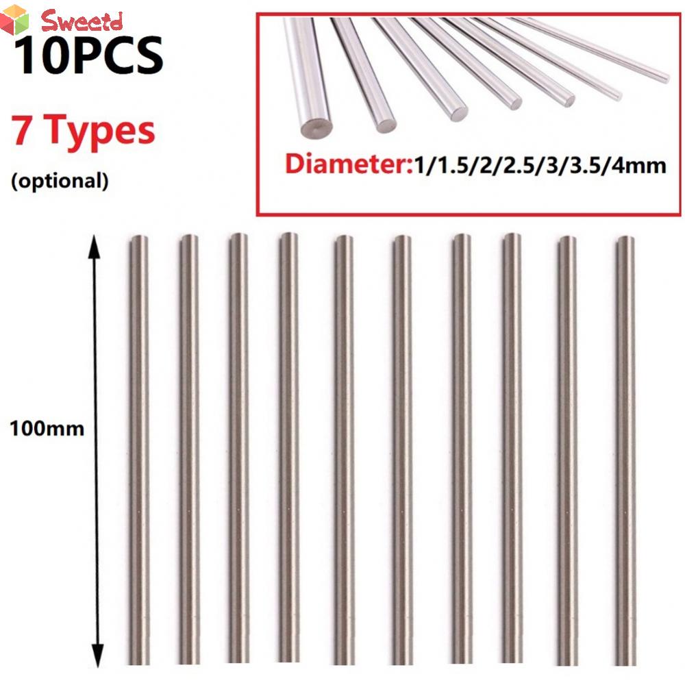 10PCS HSS Round Bar Steel Rod Lathe Tool Silver Steel Rods 1/1.5/2/2.5