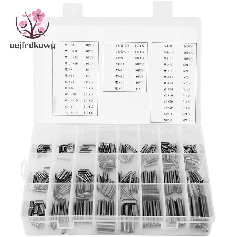 280Pcs Stainless Steel Slotted Spring Pin Assortment Kit, Split Spring ...