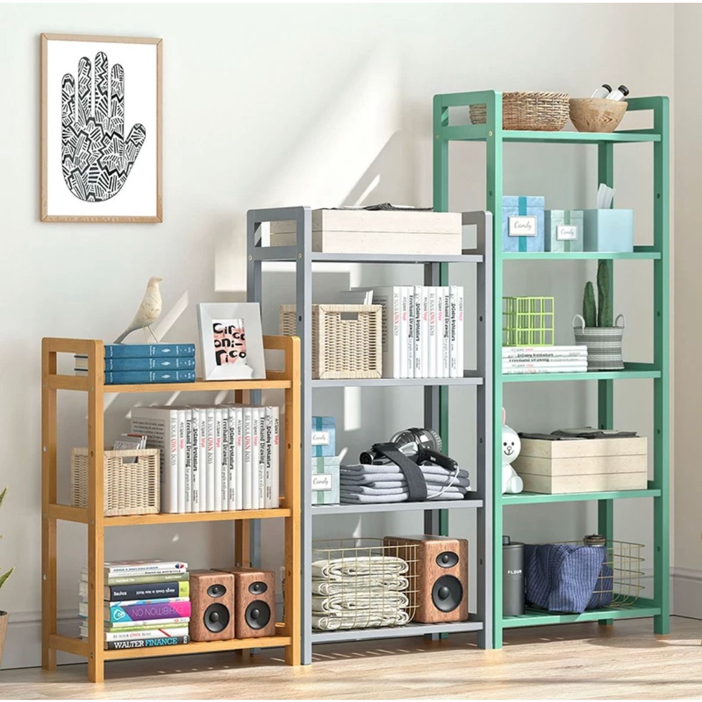 Multipurpose home storage rack Bamboo shelf rack | Shopee Malaysia