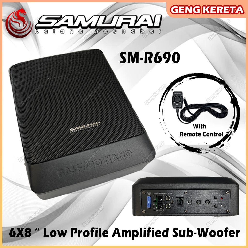 SamuraiKatana SM-R690 6x8 Inch Low Profile Amplified SubWoofer Sub ...