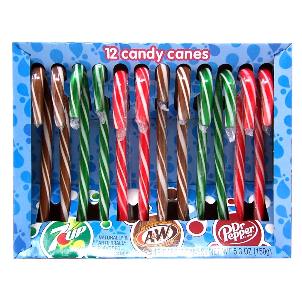 Spangler Christmas Candy Canes Box - Natural Peppermint Cherry Flavor 