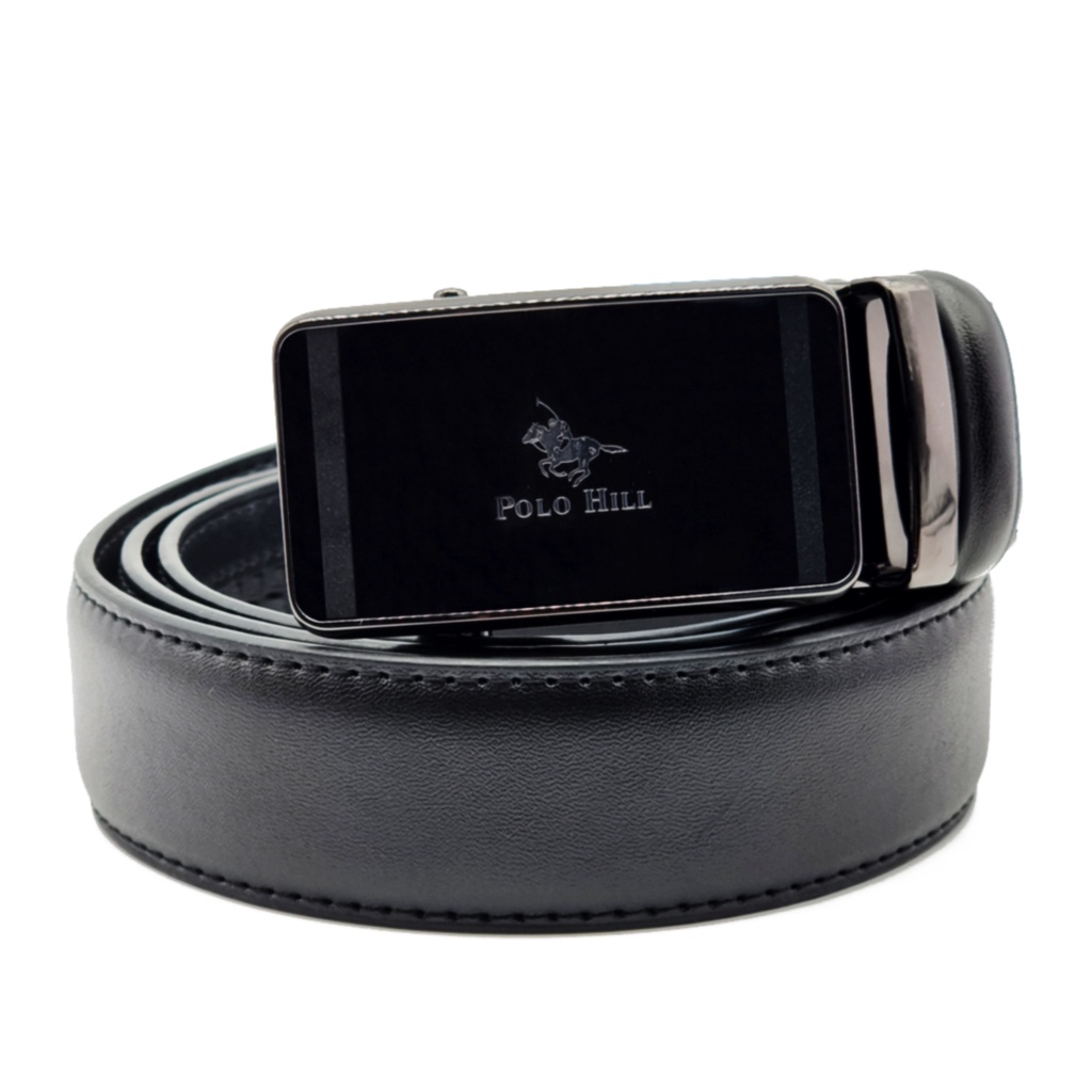 POLO HILL Mens Automatic Glossy Buckle Leather Belt MPHB3726 Shopee