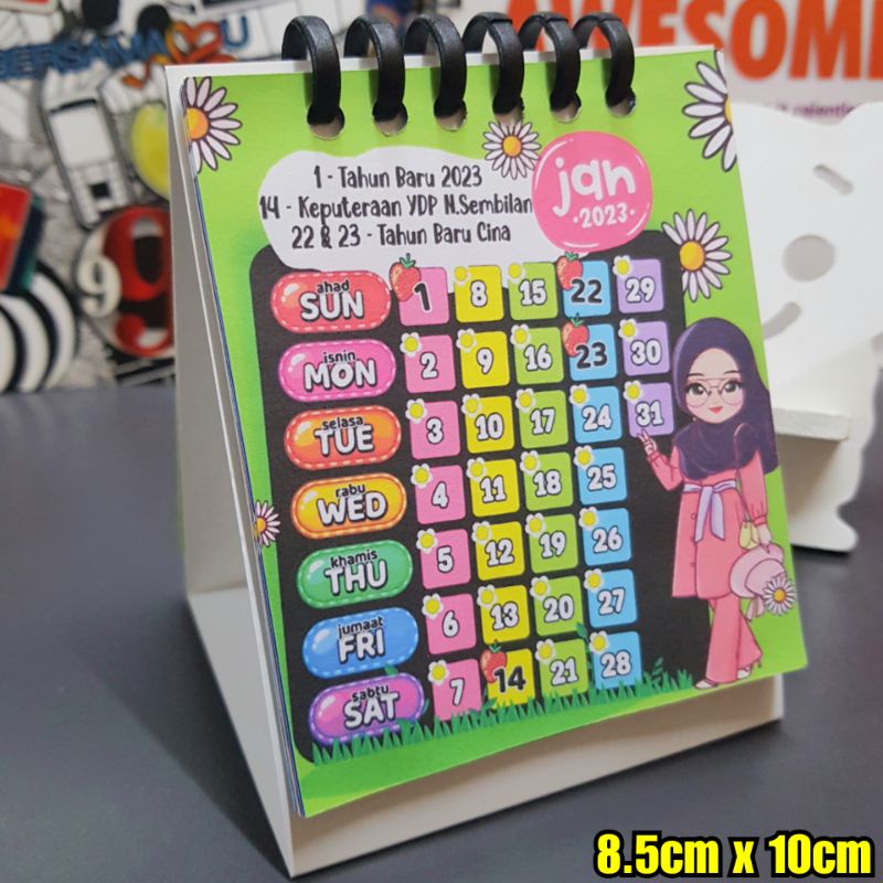MINI STAND CALENDAR 2023 / KALENDAR BERDIRI 2023 / KALENDAR MEJA 2023 ...