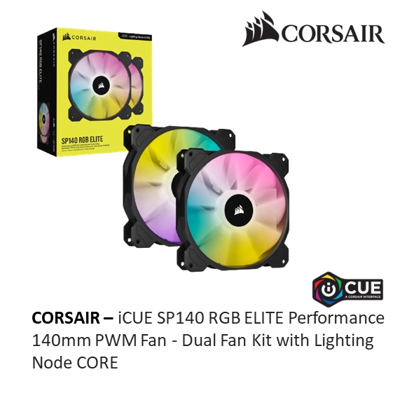 CORSAIR iCUE SP140 RGB ELITE 140mm PWM DUAL FAN KIT - (CO-9050111-WW ...