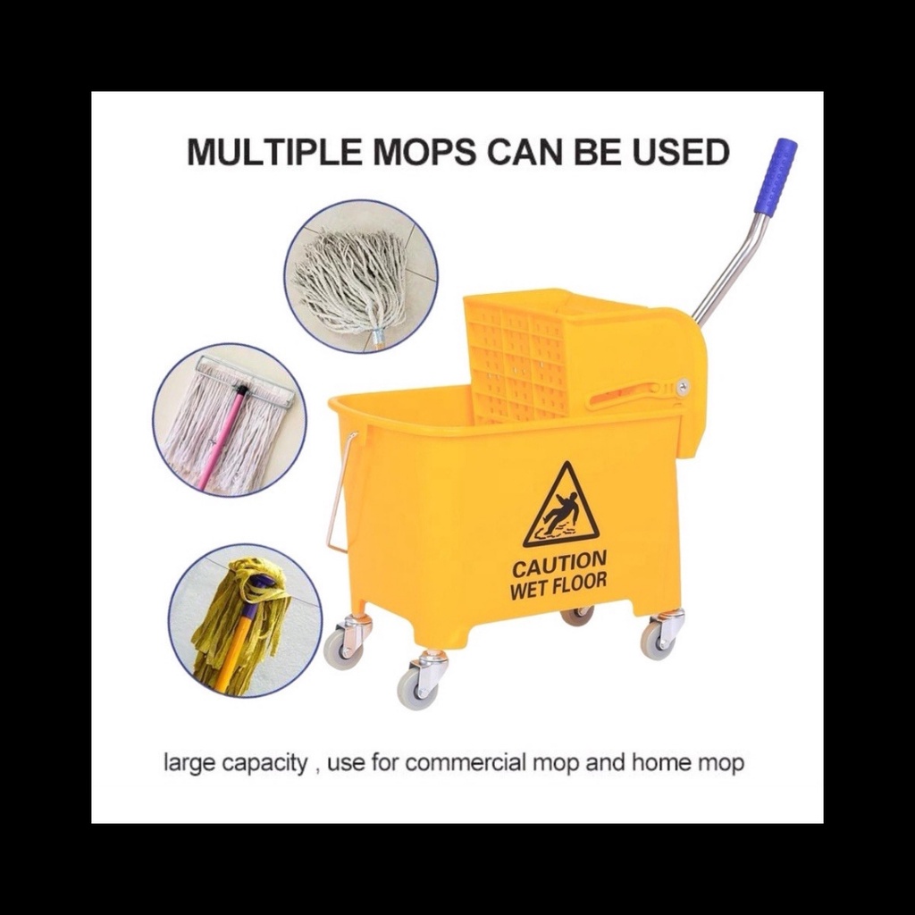 RAYACO Heavy Duty / Commercial Mop Bucket with Wringer 20Lt 32 Liters