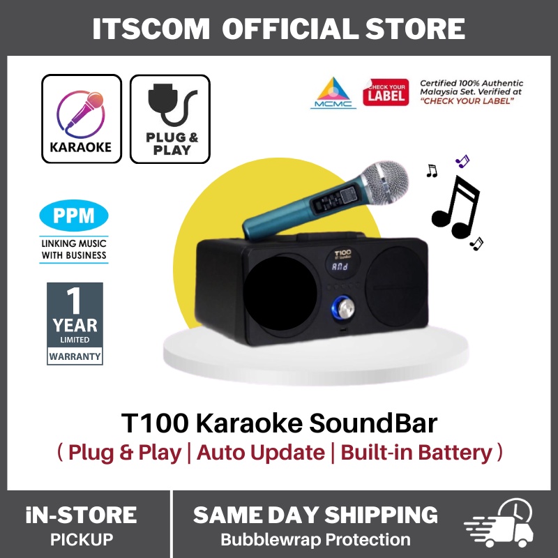 Karaoke Bluetooth SoundBox T100 Amplifier Speaker Homebased Karaoke