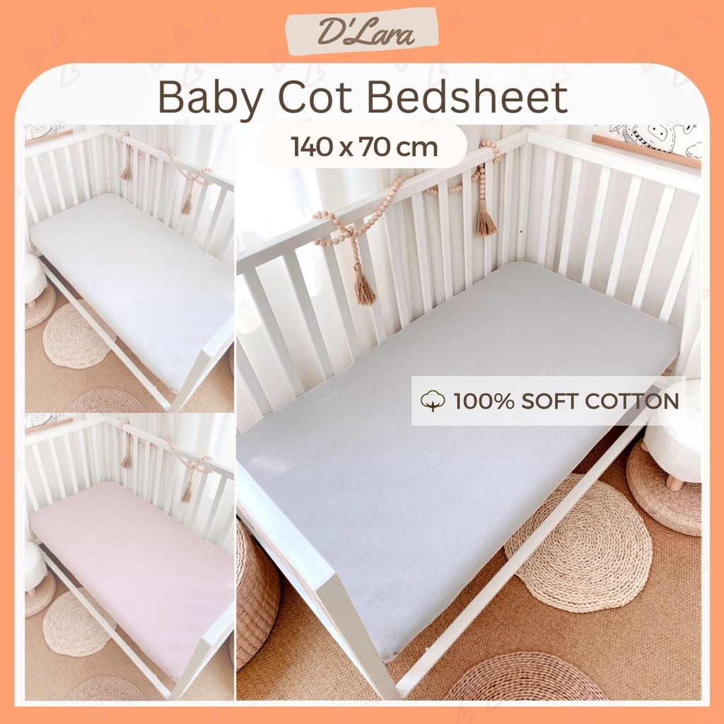 D'LARA 140x70cm Baby bedsheet cotton Sarung tilam baby cot Baby