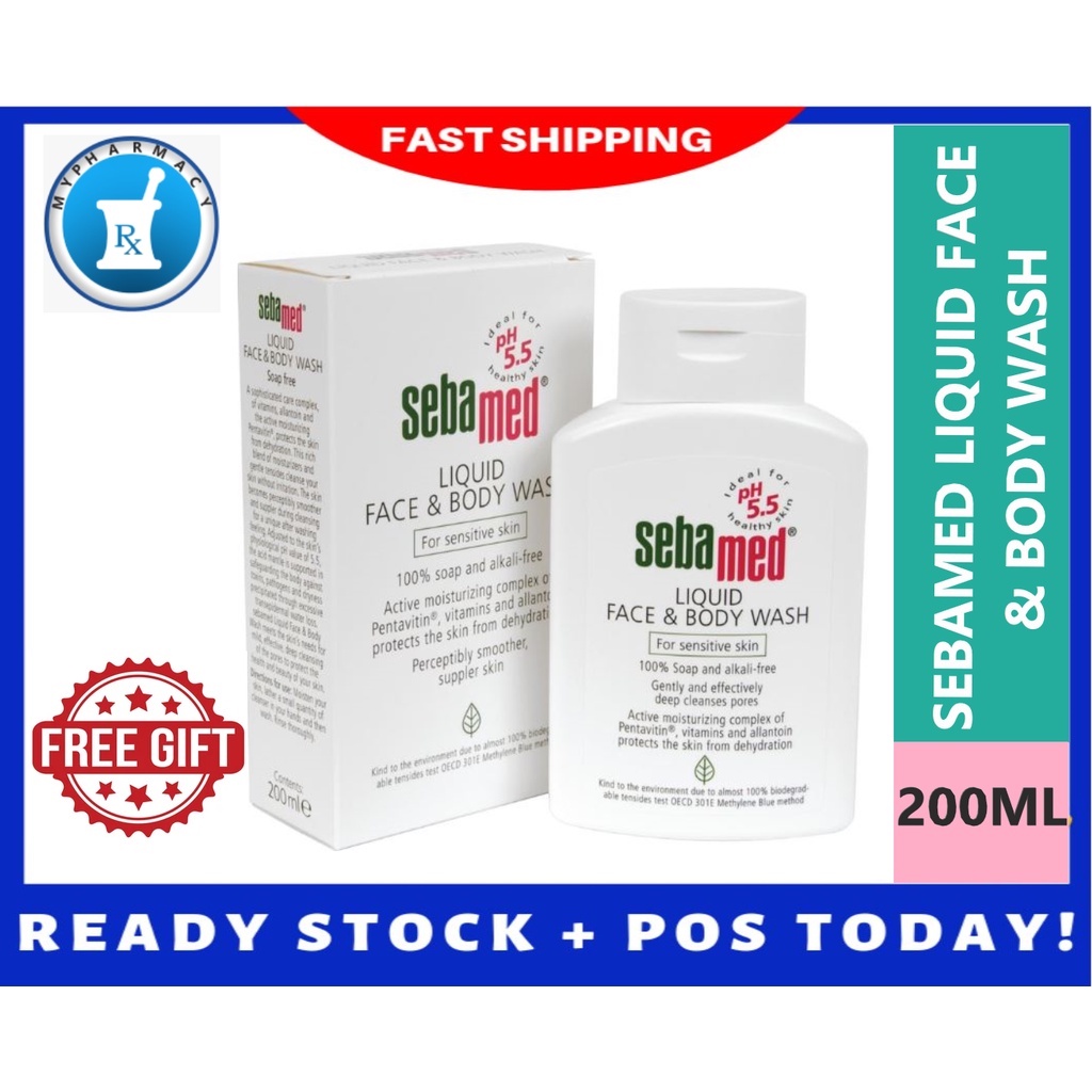 SEBAMED LIQUID FACE & BODY WASH 200ML [EXP 28.02.2025] SENSITIVE SKIN