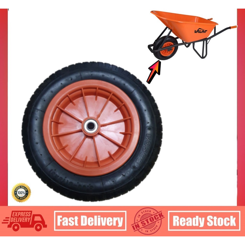 13 X 3 Heavy Duty Pvc Rim With Air Tubepvc Pneumatic Wheel Barrow Tyre Only Tayar Kereta 1672