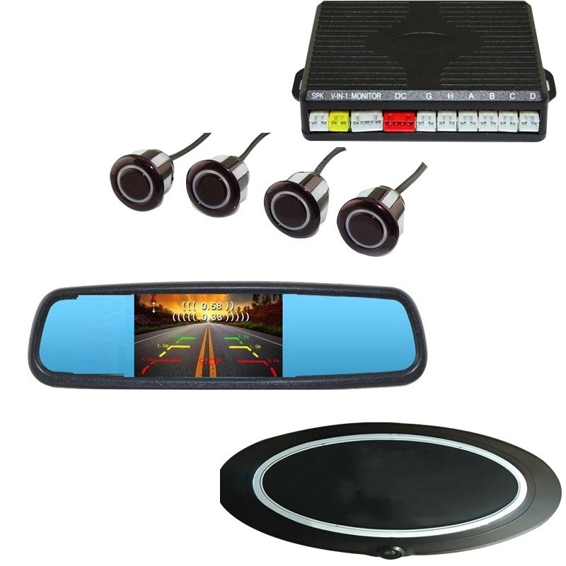 4.3 Lcd Mirror Car Rear Parking Sensor 4 Sensor Reversing Radar ...