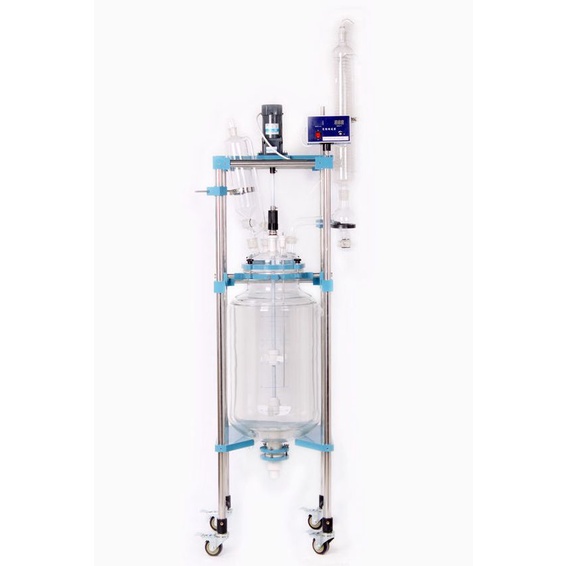 30L Lab Jacketed Chemical Reactor, Glass Reaction Kettle Customizable ...