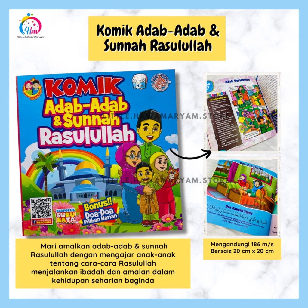 Komik Adab-Adab & Sunnah Rasulullah Edisi 2022 L Buku Cerita Kanak ...